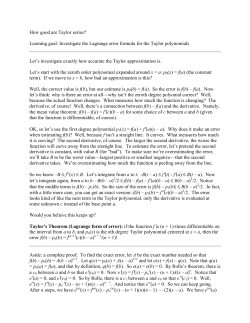 Error in Taylor Polynomials