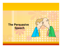 The Persuasive Speech