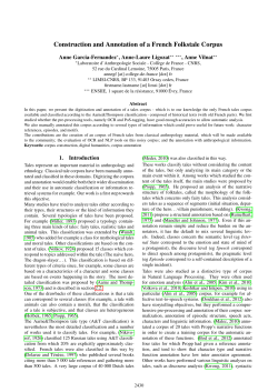 Construction and Annotation of a French Folkstale Corpus