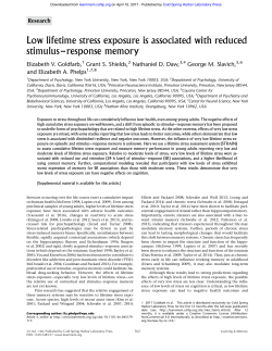 Low lifetime stress exposure is associated with reduced stimulus