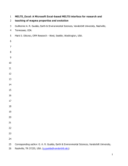 1 MELTS_Excel: A Microsoft Excel
