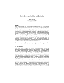 On Architectural Stability and Evolution