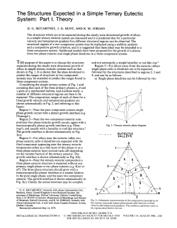 The structures expected in a simple ternary eutectic system: Part 1