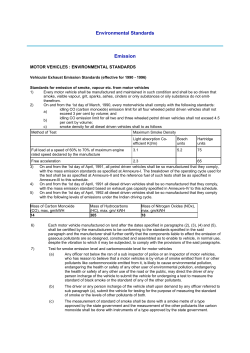 Environmental Standards Emission