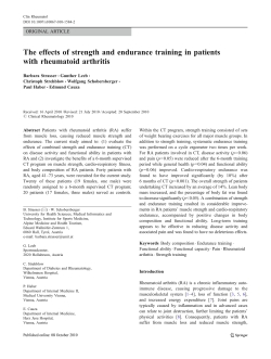 The effects of strength and endurance training in patients with