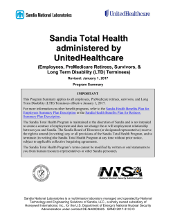 Sandia Total Health Program Summary