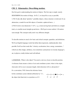 CH. 2: Kinematics: Describing motion.