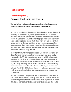 The War on Poverty: Fewer, But Still With Us