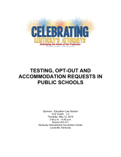 Testing, Opt-Out and Accommodation Requests in Public Schools
