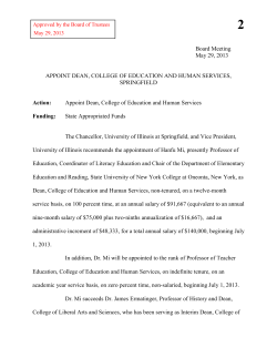 Appoint Dean, College of E - The University of Illinois Board of