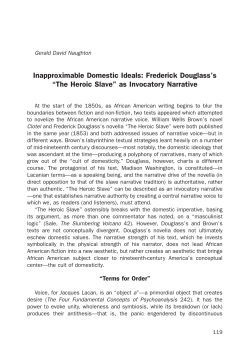 Inapproximable Domestic Ideals: Frederick Douglass`s