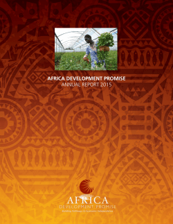AFRICA DEVELOPMENT PROMISE ANNUAL REPORT 2015