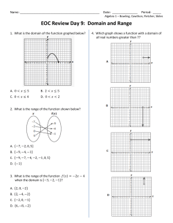 EOC Review Day 9: Domain and Range