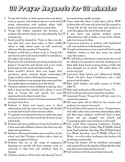 30 Prayer Requests for 30 minutes