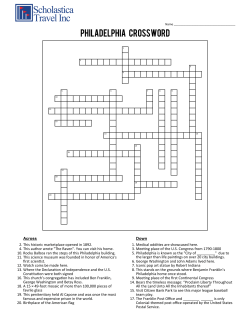 Philadelphia Crossword - Scholastica Travel Inc.