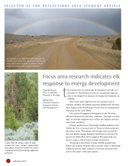 Focus area research indicates elk response to energy development