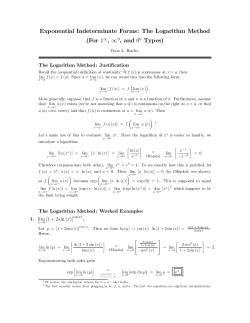 Exponential Indeterminate Forms: The Logarithm Method (For 11, 10