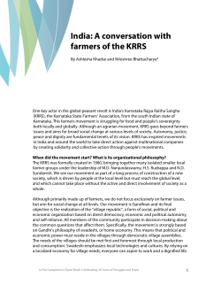 India: A conversation with farmers of the KRRS