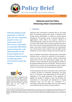 Enhancing Urban Concentration Policy Brief