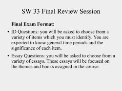 SW 33 Final Review Session