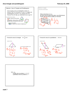 Area triangle and parallelogram math 7 February 03