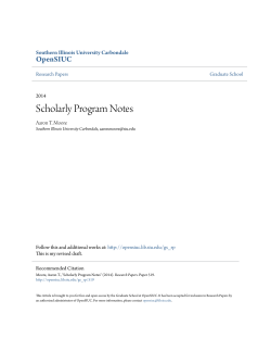 Scholarly Program Notes - OpenSIUC