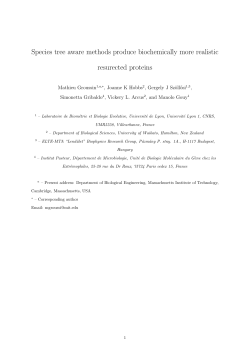 Species tree aware methods produce - Gergely J Szollosi