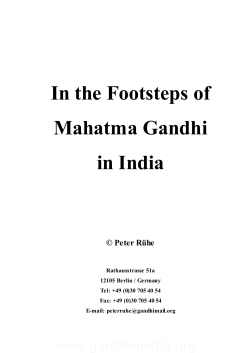 In the Footsteps of Mahatma Gandhi in India