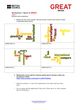Sport is Great worksheet