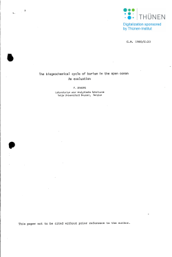 The biogeochemical cycle of barium in the open ocean An evaluation