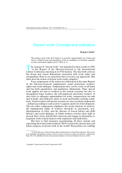 Decent work: Concept and indicators