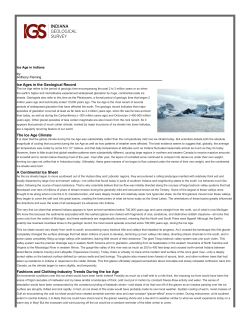 Ice Ages in the Geological Record The Ice Age Climate A