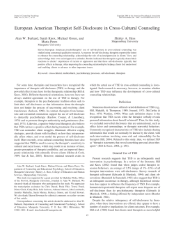(2) European American Therapist Self-Disclosure in Cross