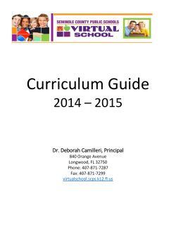 Curriculum Guide - Seminole County Virtual School