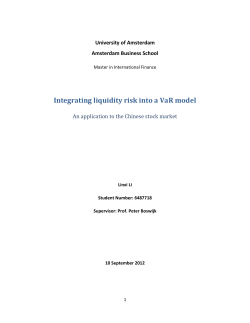 Integrating liquidity risk into a VaR model - UvA-DARE