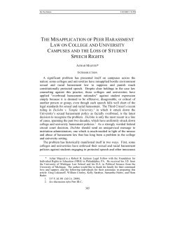 the misapplication of peer harassment law on college and