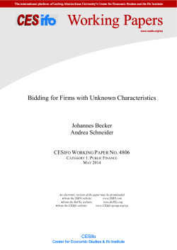 Bidding for firms with unknown characteristics“, CESifo Arbeitspapier