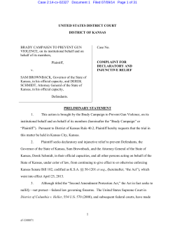 lawsuit - Brady Campaign to Prevent Gun Violence