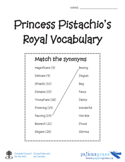 Princess Pistachio`s Royal Vocabulary
