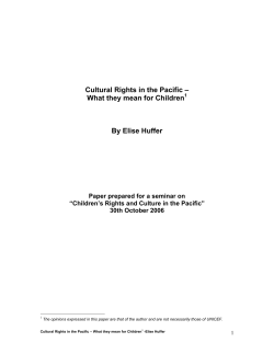 Cultural rights in the Pacific - what they mean for children
