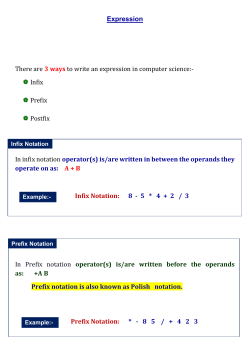 Expression There are 3 ways to write an expression in computer