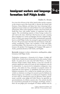 Immigrant workers and language formation: Gulf Pidgin Arabic