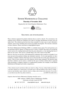 Senior Mathematical Challenge - United Kingdom Mathematics Trust