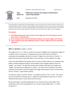 Addressing a Supreme Court Judge in Family Division