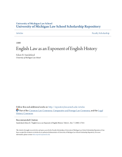 English Law as an Exponent of English History