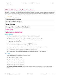 13.3 Double Integrals in Polar Coordinates