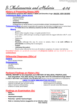 Beta-Thalassaemia and Malaria