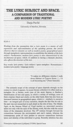 the lyric subject and space.