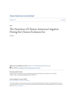 The Narratives of Chinese-American Litigation During the Chinese