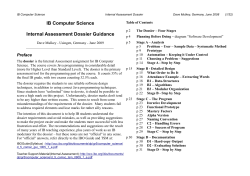 IB Computer Science Internal Assessment Dossier Guidance
